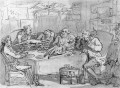The Fish Dinner caricature Thomas Rowlandson black and white